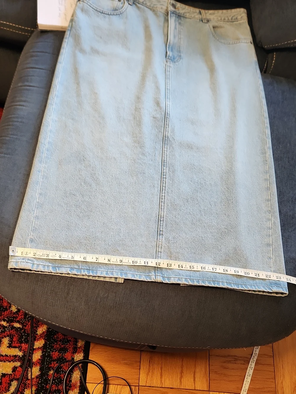 Coach Light Wash Denim Midi/maxi Plus Size 16 Skirt